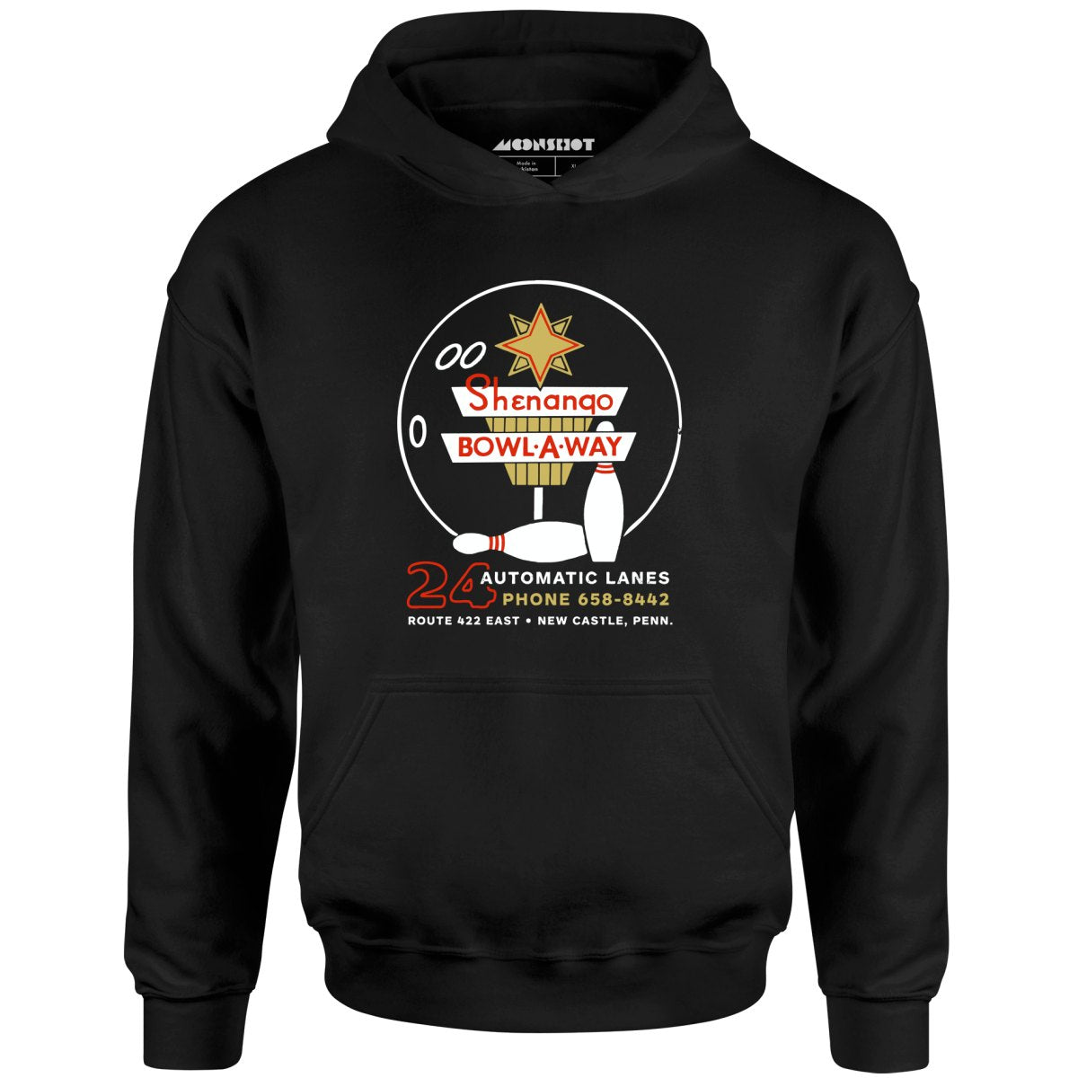 Shenango Bowl-a-Way - New Castle, PA - Vintage Bowling Alley - Unisex Hoodie