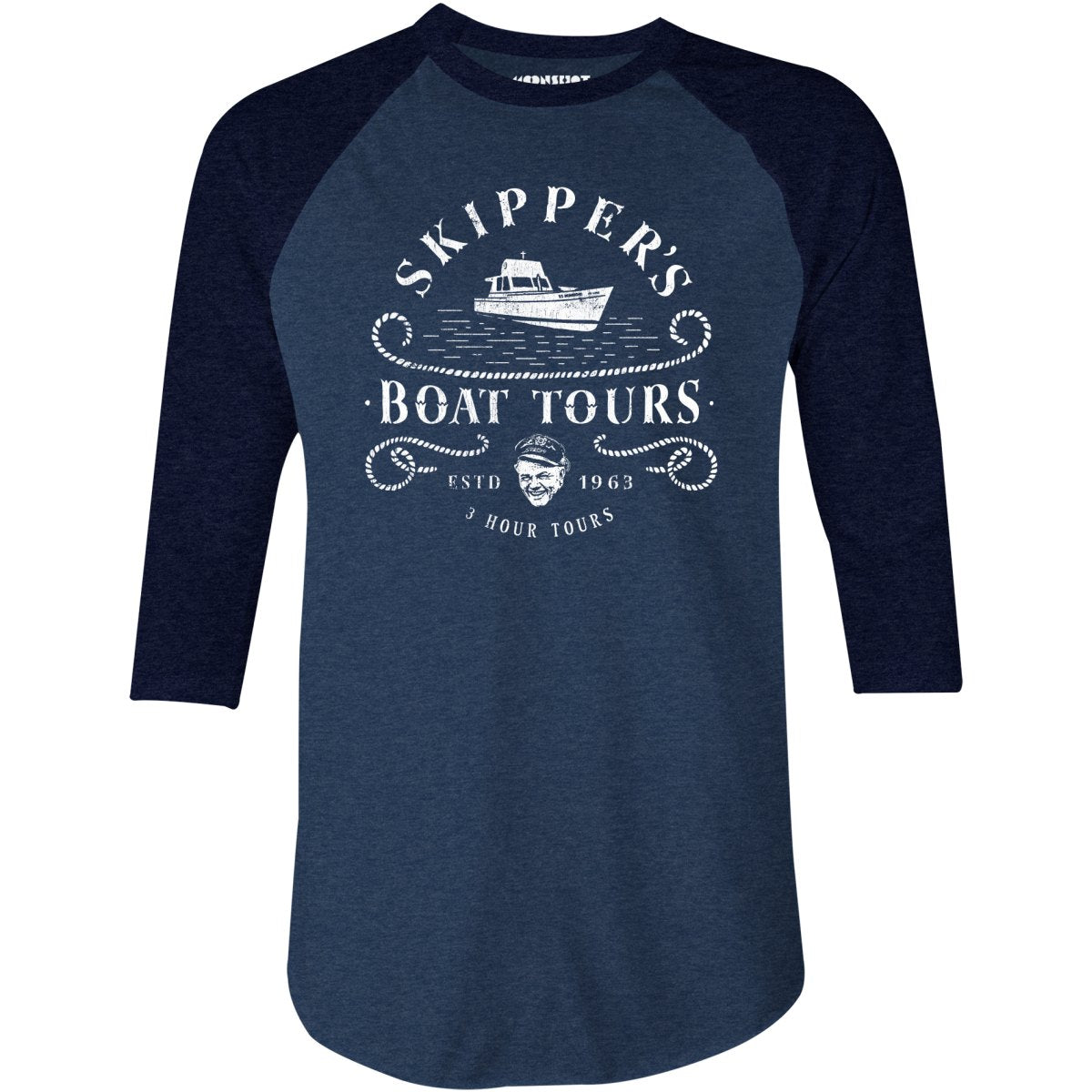 Skipper's Boat Tours - 3/4 Sleeve Raglan T-Shirt