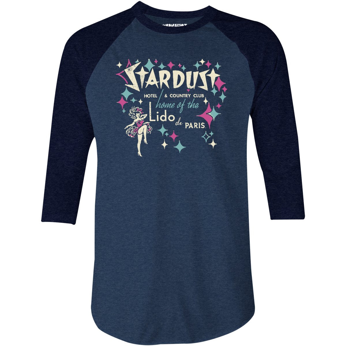 Stardust - Vintage Las Vegas - 3/4 Sleeve Raglan T-Shirt