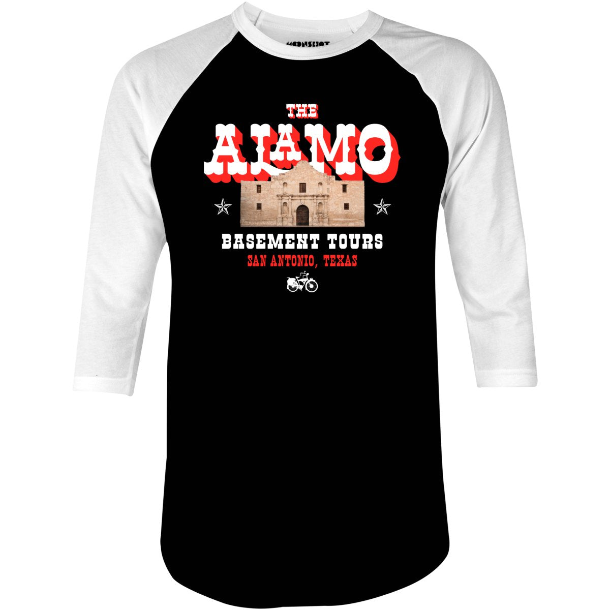 The Alamo Basement Tours - 3/4 Sleeve Raglan T-Shirt