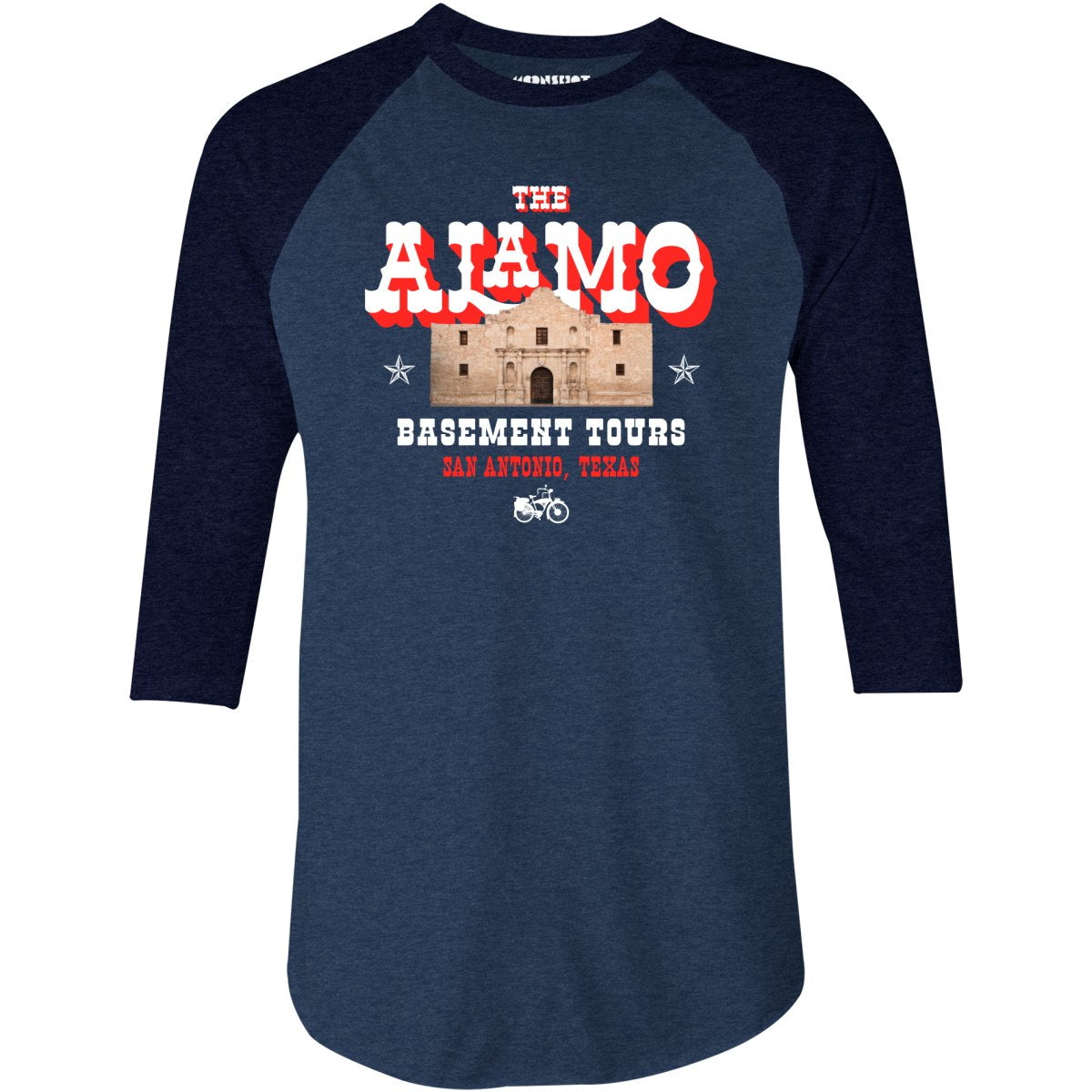 The Alamo Basement Tours - 3/4 Sleeve Raglan T-Shirt