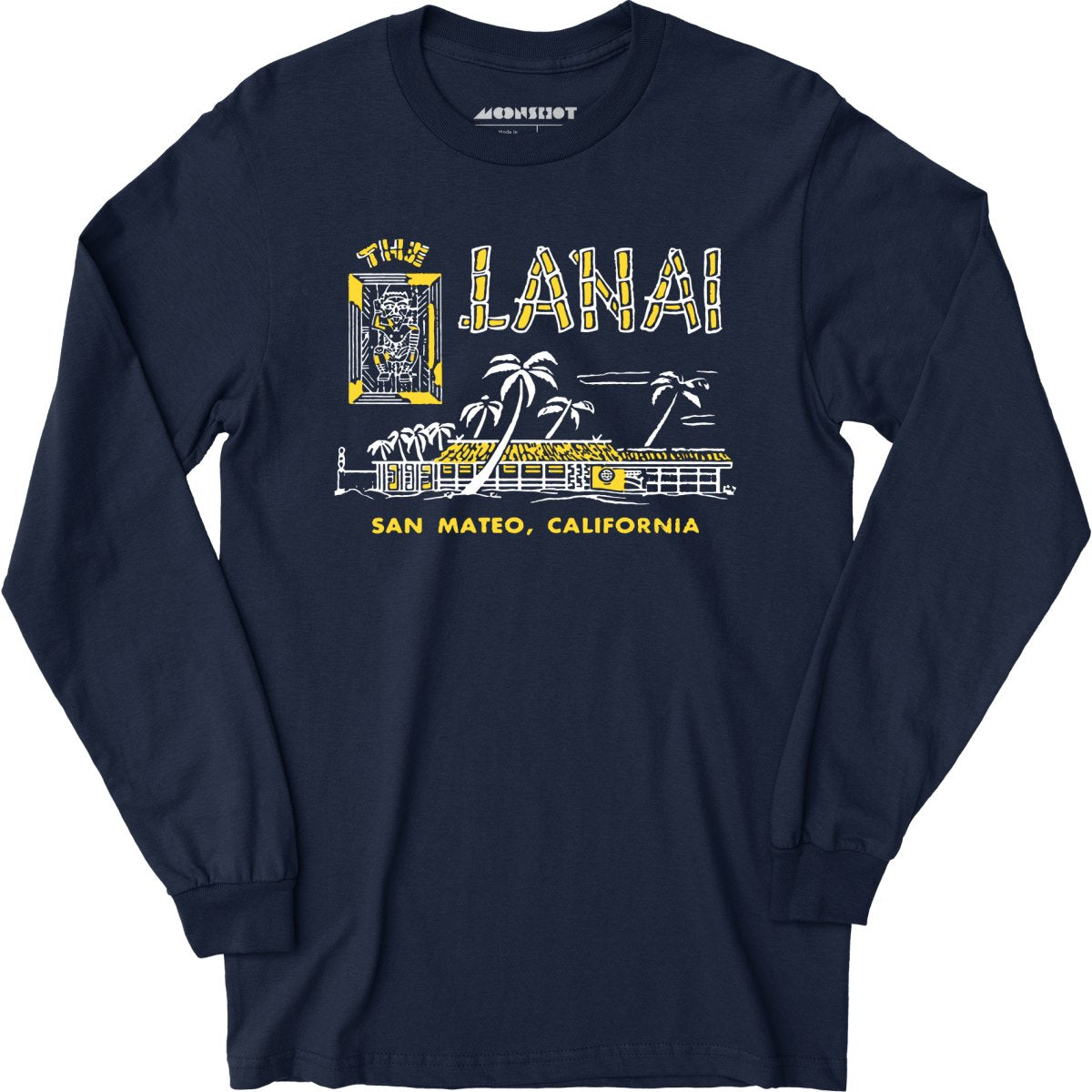 The Lanai - San Mateo, CA - Vintage Tiki Bar - Long Sleeve T-Shirt