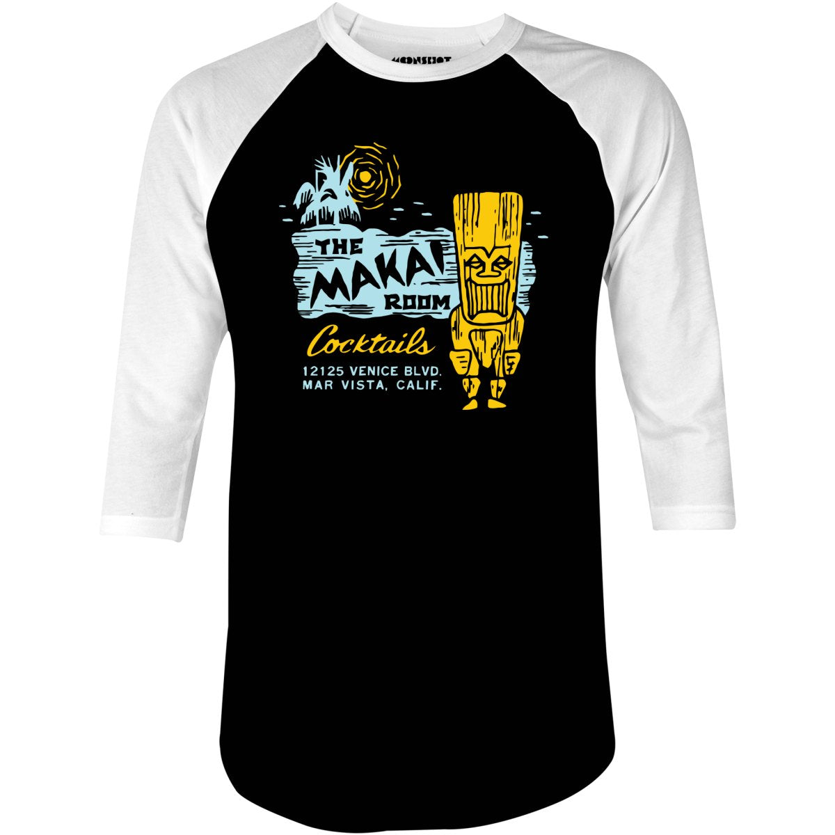 The Makai Room - Los Angeles, CA - Vintage Tiki Bar - 3/4 Sleeve Raglan T-Shirt