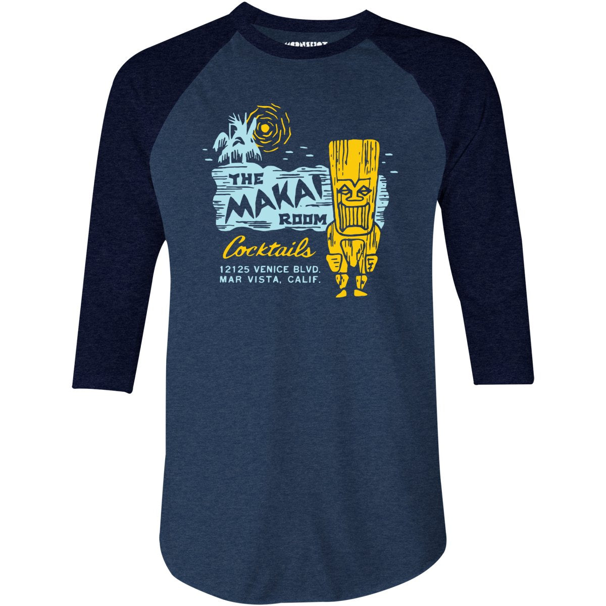 The Makai Room - Los Angeles, CA - Vintage Tiki Bar - 3/4 Sleeve Raglan T-Shirt