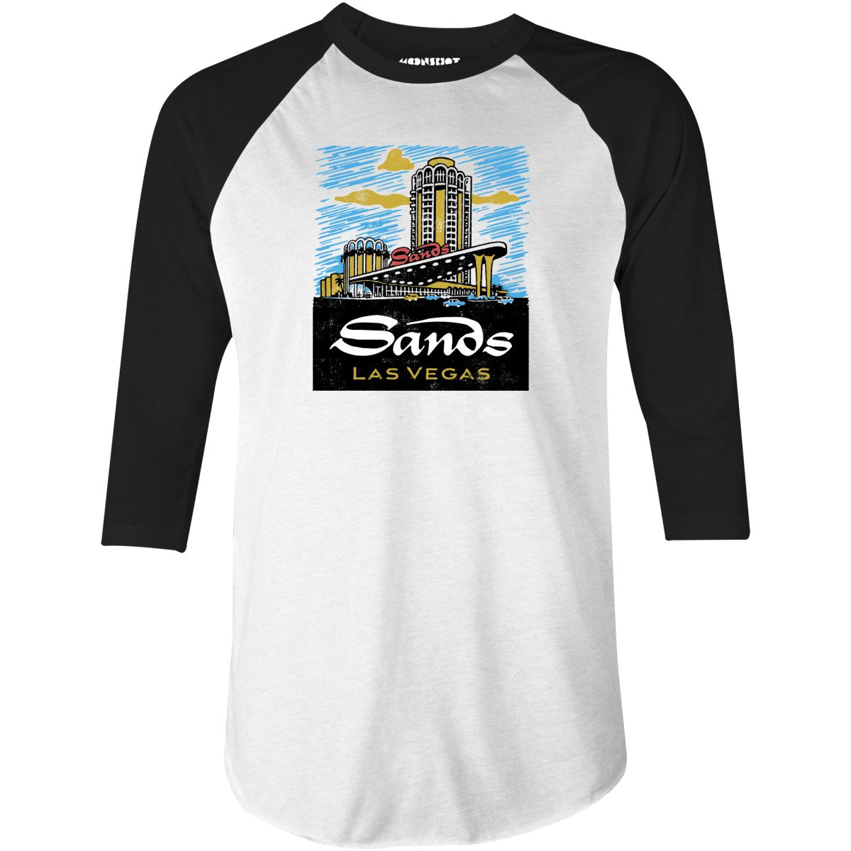 The Sands - Vintage Las Vegas - 3/4 Sleeve Raglan T-Shirt