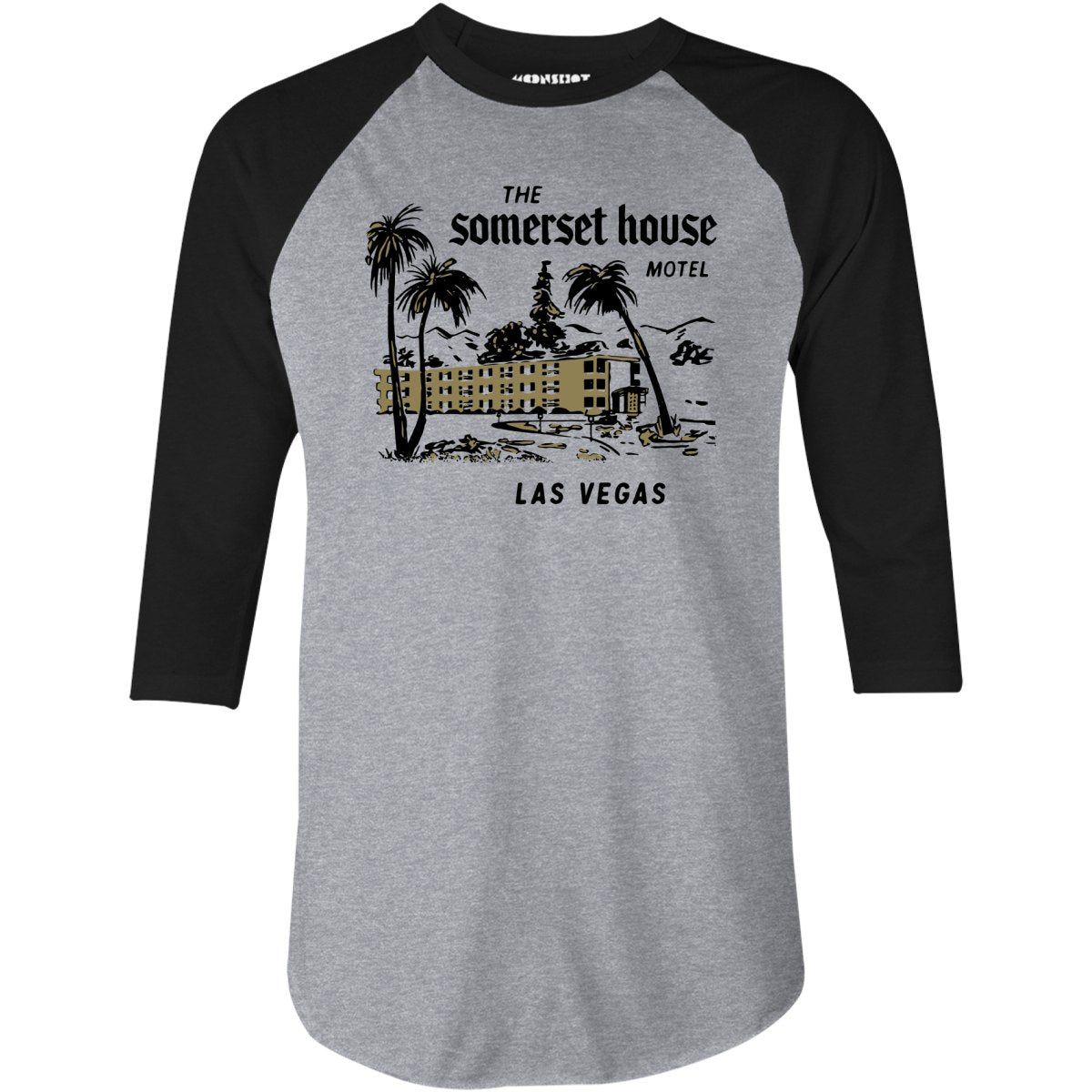 The Somerset House Motel - Vintage Las Vegas - 3/4 Sleeve Raglan T-Shirt