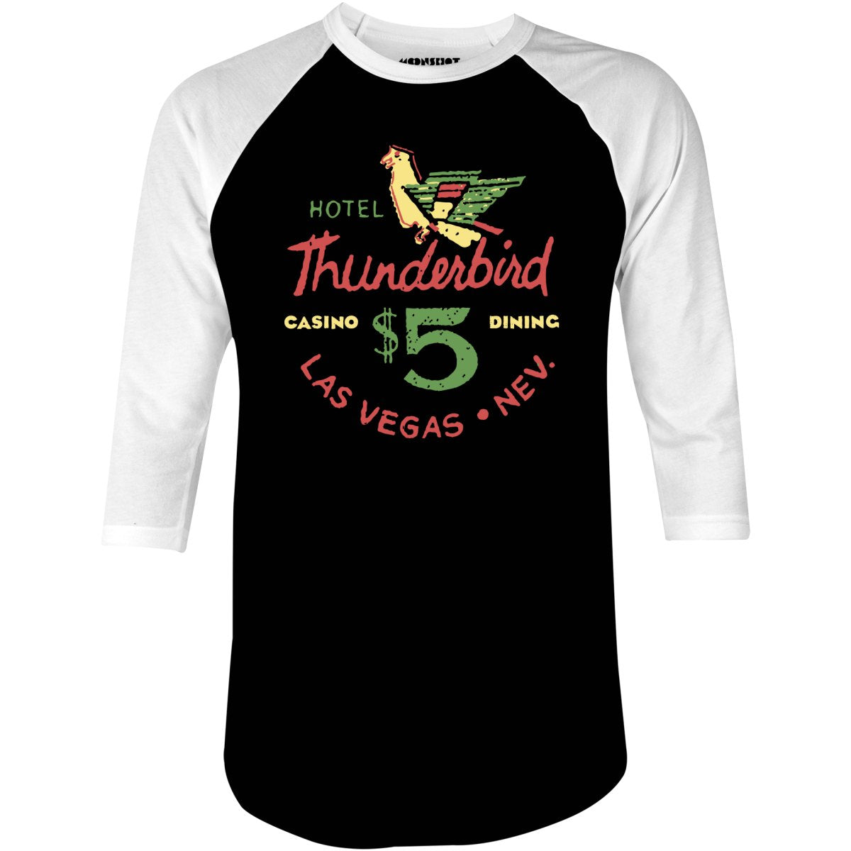 Thunderbird Hotel - Vintage Las Vegas - 3/4 Sleeve Raglan T-Shirt