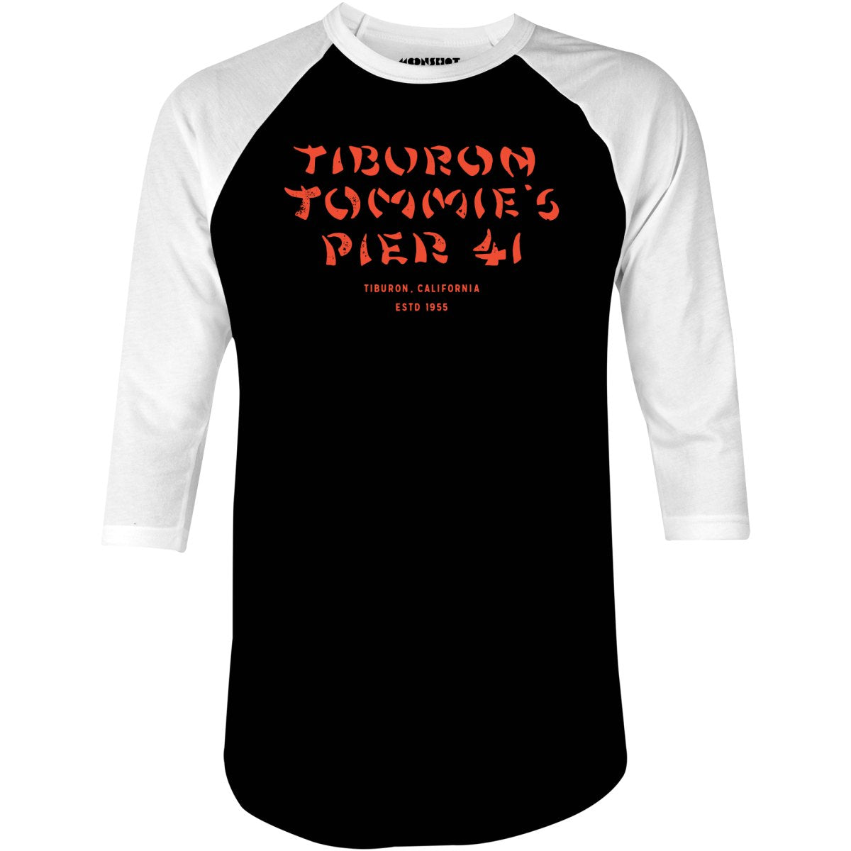 Tiburon Tommie's Pier 41 - Tiburon, CA - Vintage Tiki Bar - 3/4 Sleeve Raglan T-Shirt