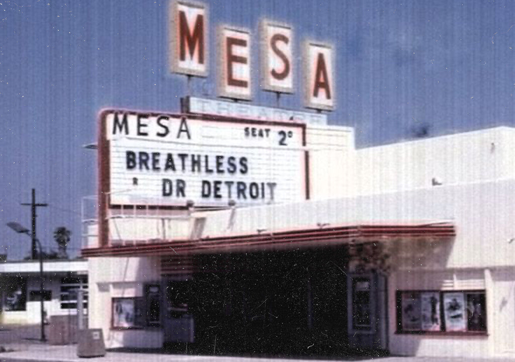 Mesa Theatre - Costa Mesa, CA - Vintage Movie Theatre - Black - Full Front