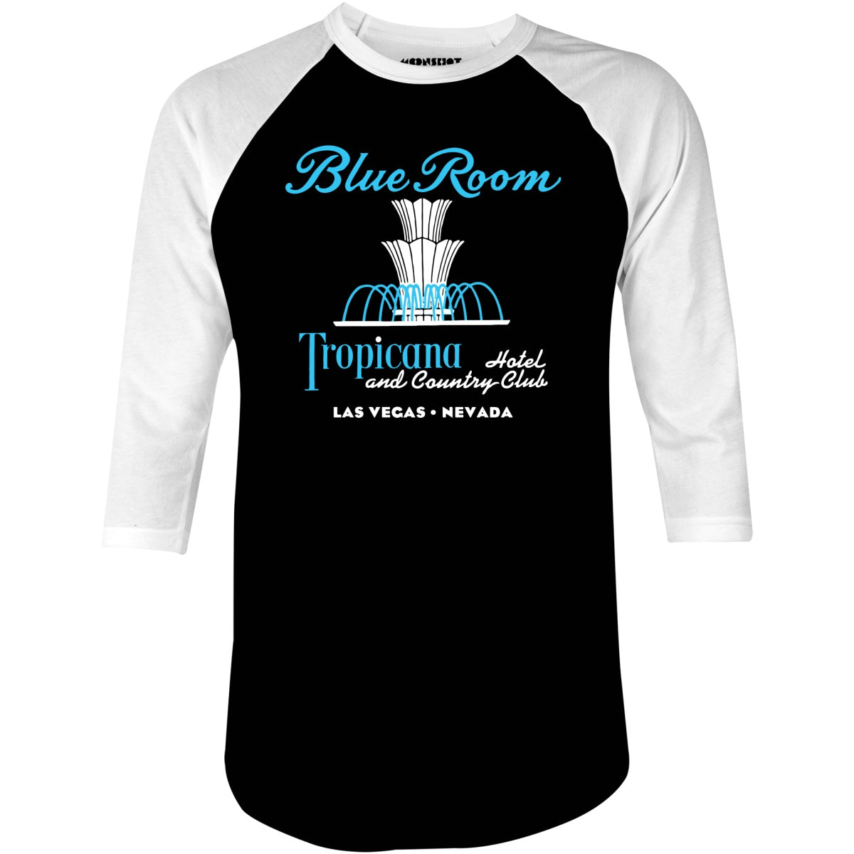 Tropicana Blue Room - Vintage Las Vegas - 3/4 Sleeve Raglan T-Shirt