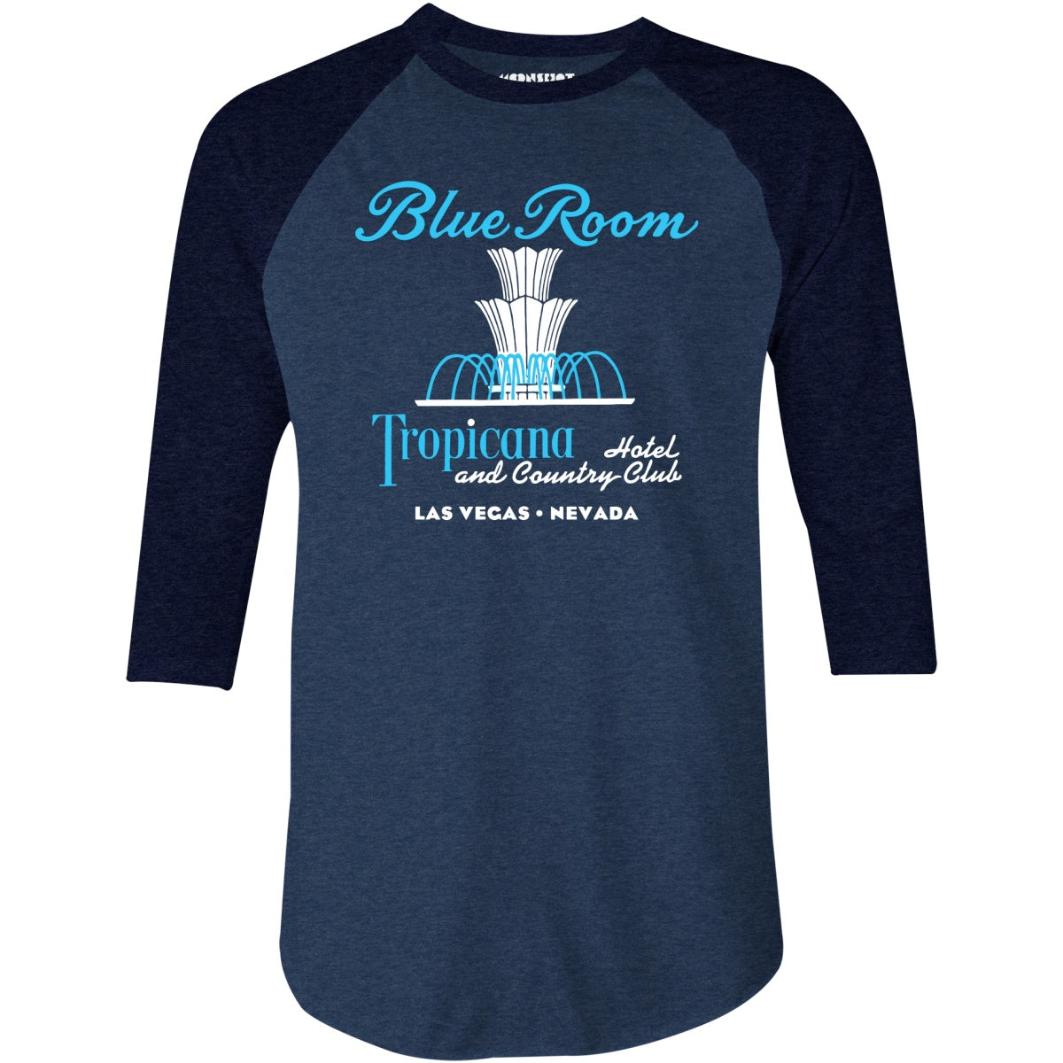 Tropicana Blue Room - Vintage Las Vegas - 3/4 Sleeve Raglan T-Shirt