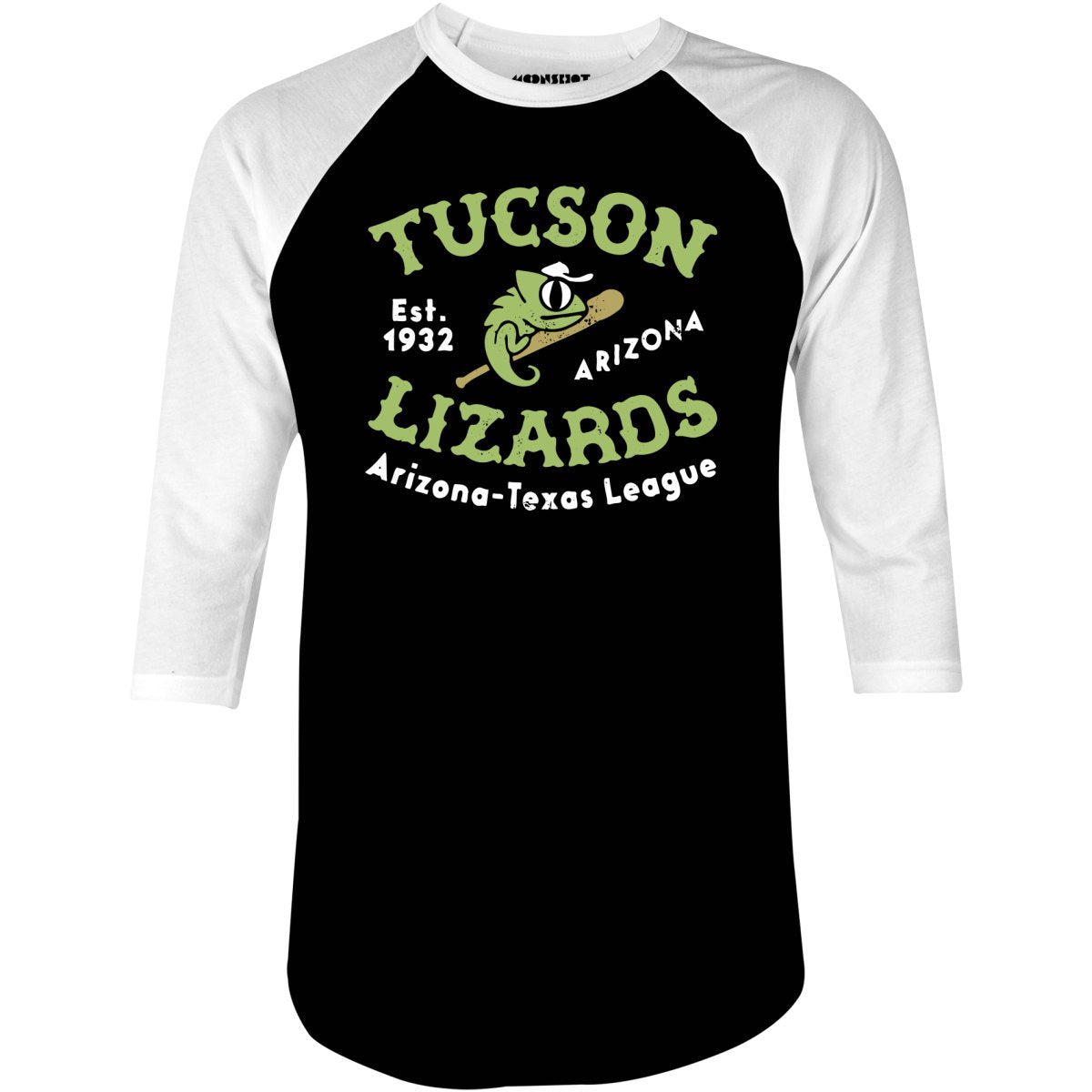 Tucson Lizards - Arizona - Vintage Defunct Baseball Teams - 3/4 Sleeve Raglan T-Shirt