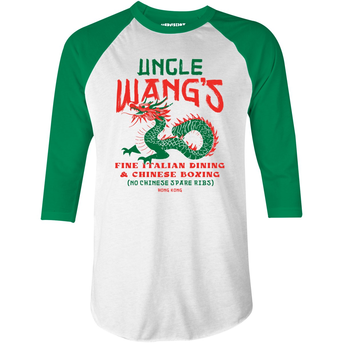 Uncle Wang's Fine Italian Dining & Chinese Boxing - 3/4 Sleeve Raglan T-Shirt