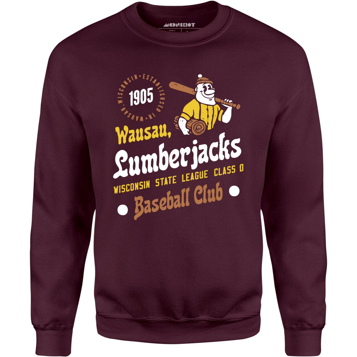 Wausau Lumberjacks - Wisconsin - Vintage Defunct Baseball Teams - Unisex Sweatshirt