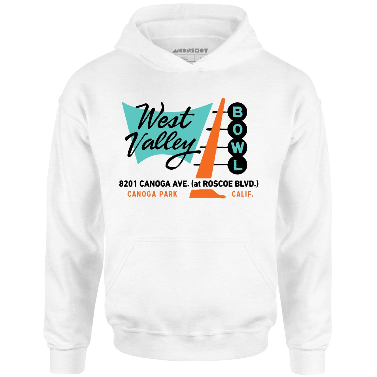 West Valley Bowl - Canoga Park, CA - Vintage Bowling Alley - Unisex Hoodie