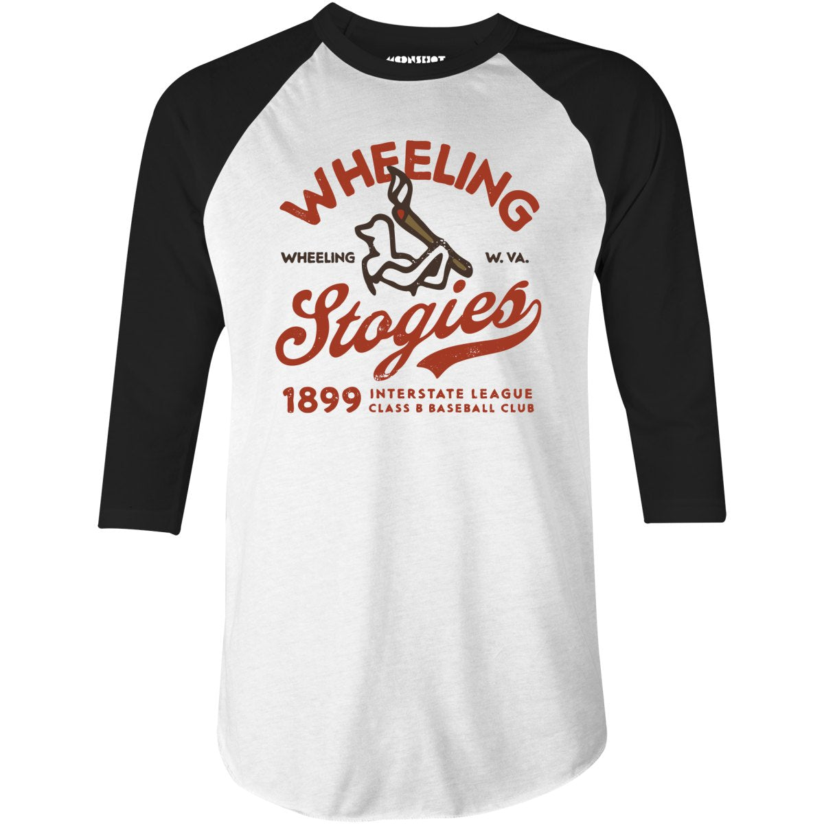 Wheeling Stogies - West Virginia - Vintage Defunct Baseball Teams - 3/4 Sleeve Raglan T-Shirt