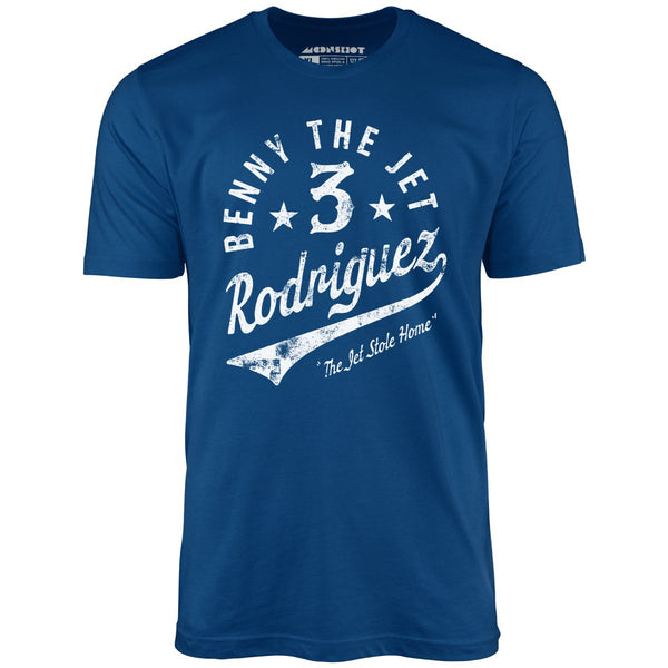 Mens Benny 'The Jet' Rodriguez Baseball Jersey Blue Shirt XL