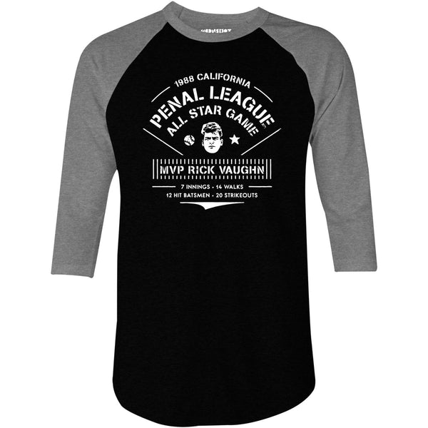 California Penal League 3/4 Baseball T-Shirt | Cleveland Vintage S