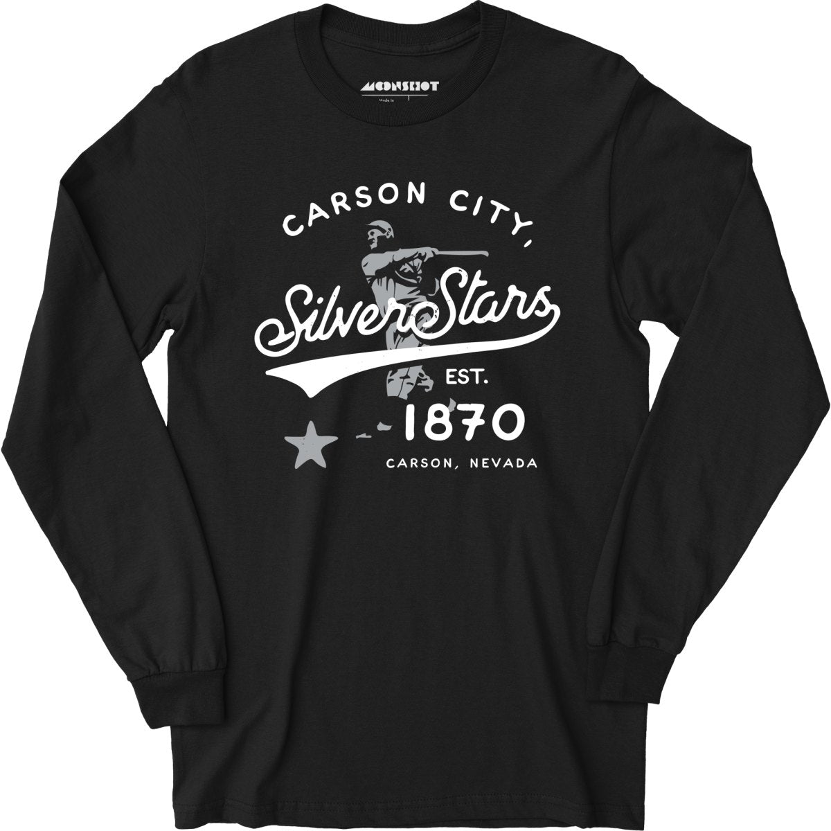 Carson City Silver Stars - Nevada - Vintage Defunct Baseball Teams - Long Sleeve T-Shirt