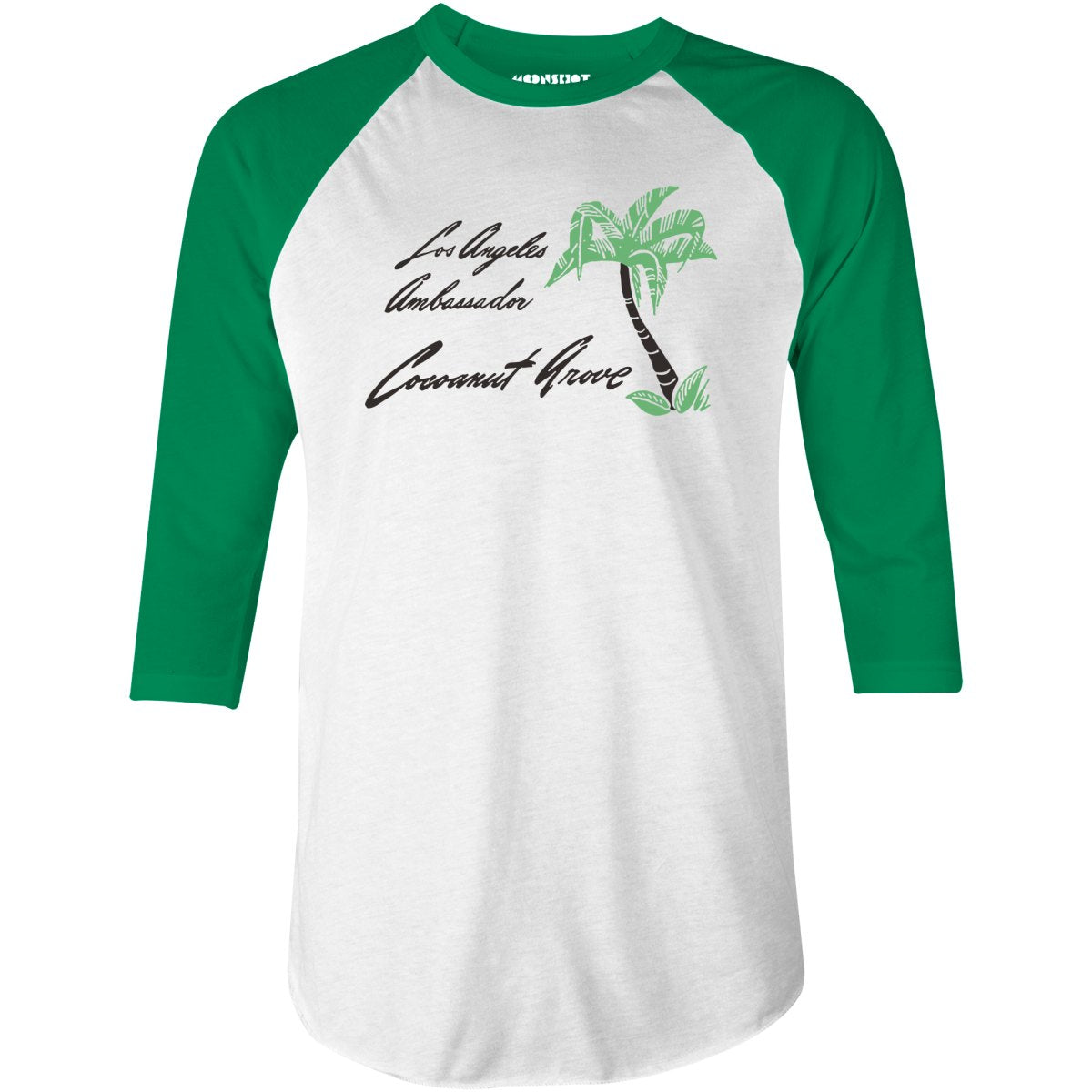 Cocoanut Grove - Los Angeles, CA - Vintage Tiki Bar - 3/4 Sleeve Raglan T-Shirt