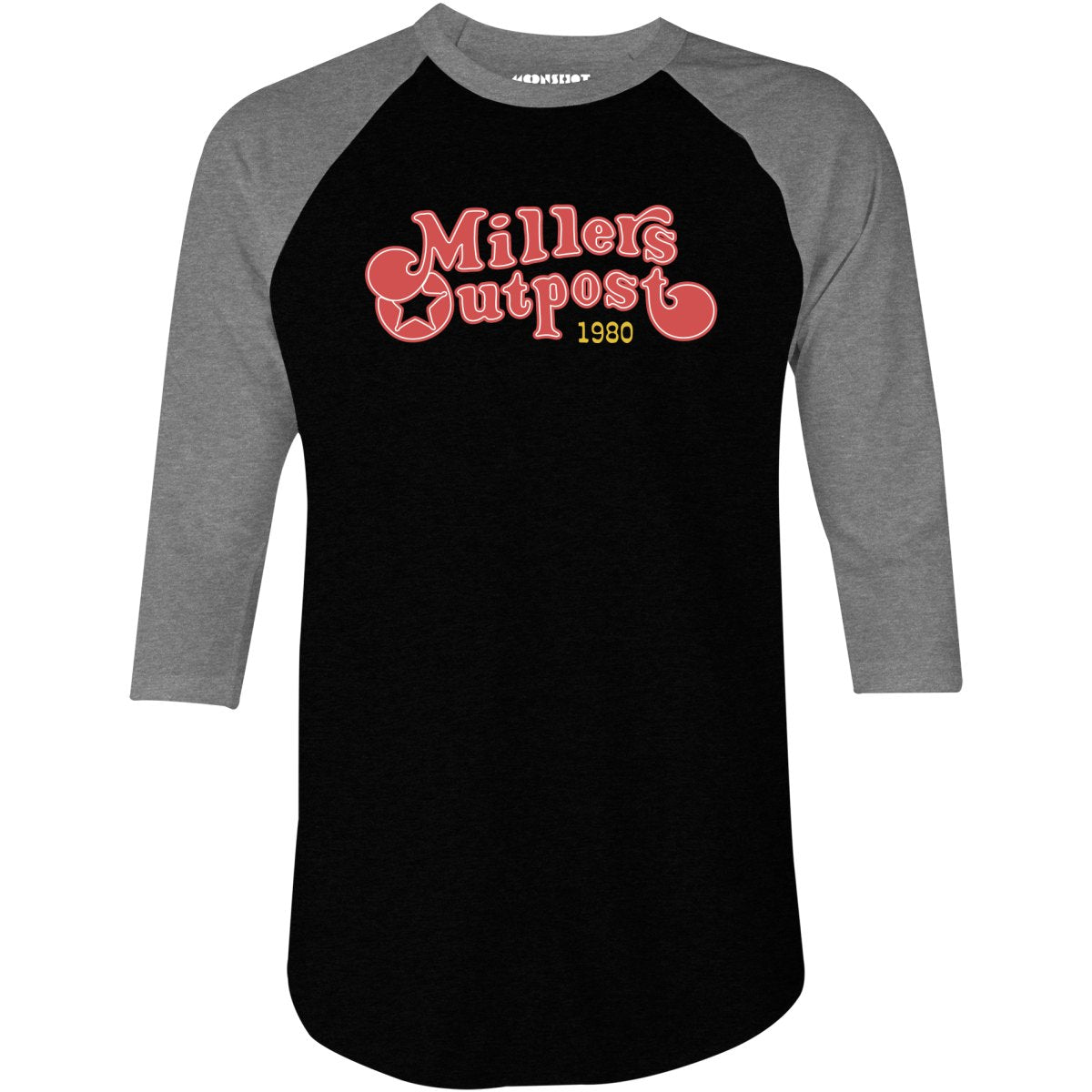 Millers Outpost - 3/4 Sleeve Raglan T-Shirt Black/Deep Heather / L