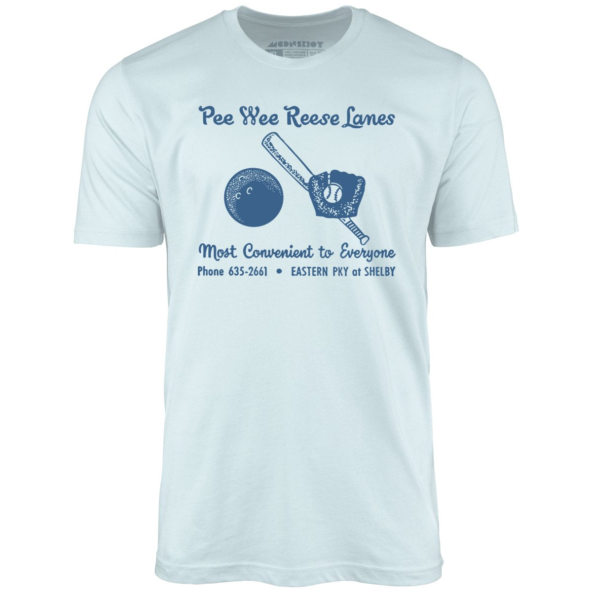 White Label Mfg Pee Wee Reese Lanes - Louisville, KY - Vintage Bowling Alley - Unisex T-Shirt Light Blue / L